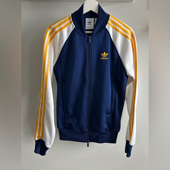 ✨Host pick✨NWOT Adidas Navy Blue and Yellow Track Jacket - Picture 3 of 8